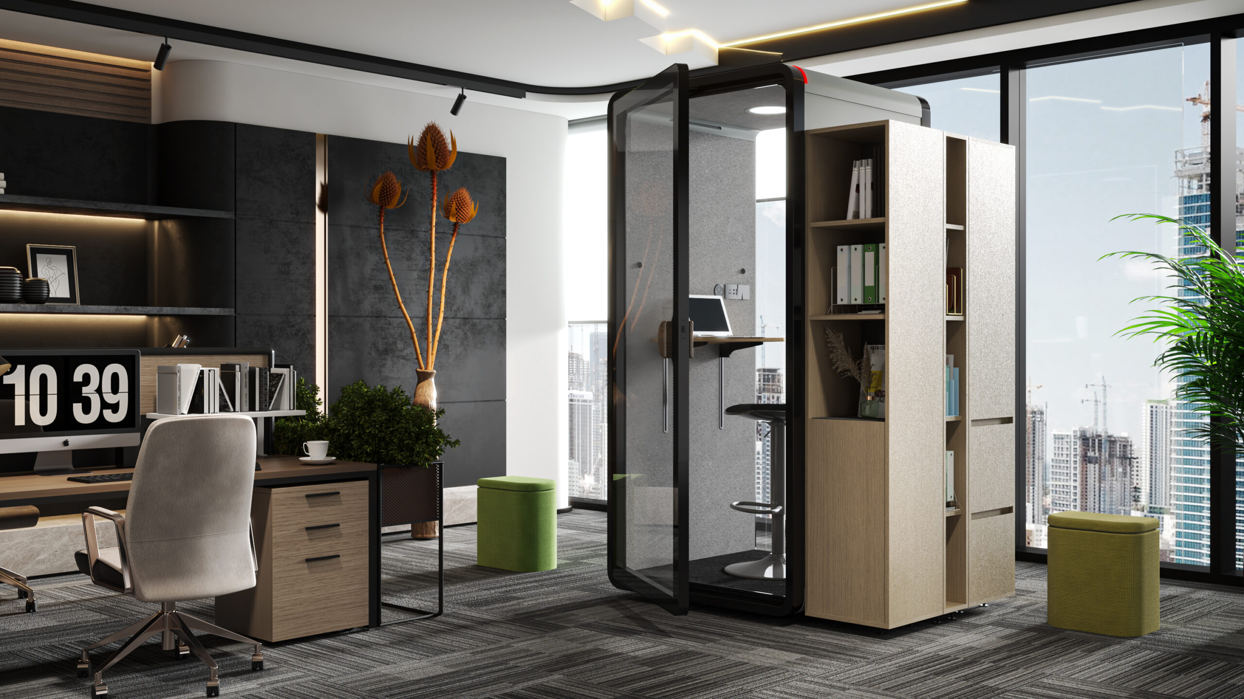 Maxi Phone Pod render - With bookshelf