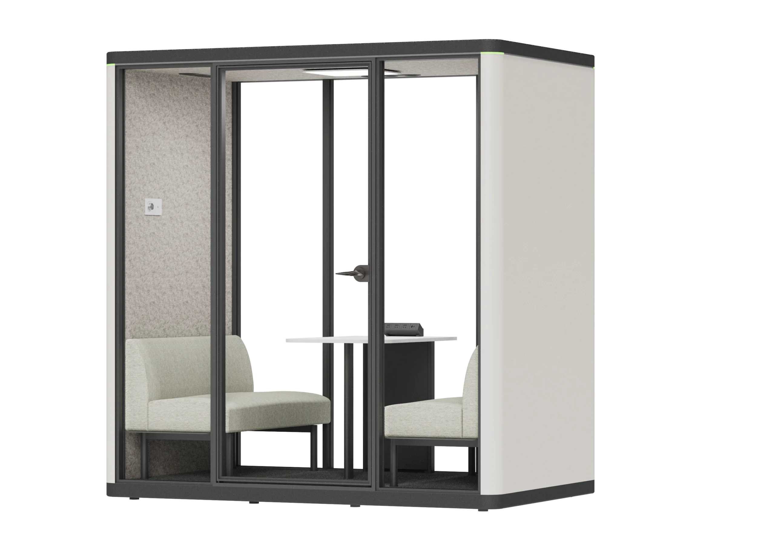 MusePod MD 3 four-person meeting pod in a pastel exterior colour